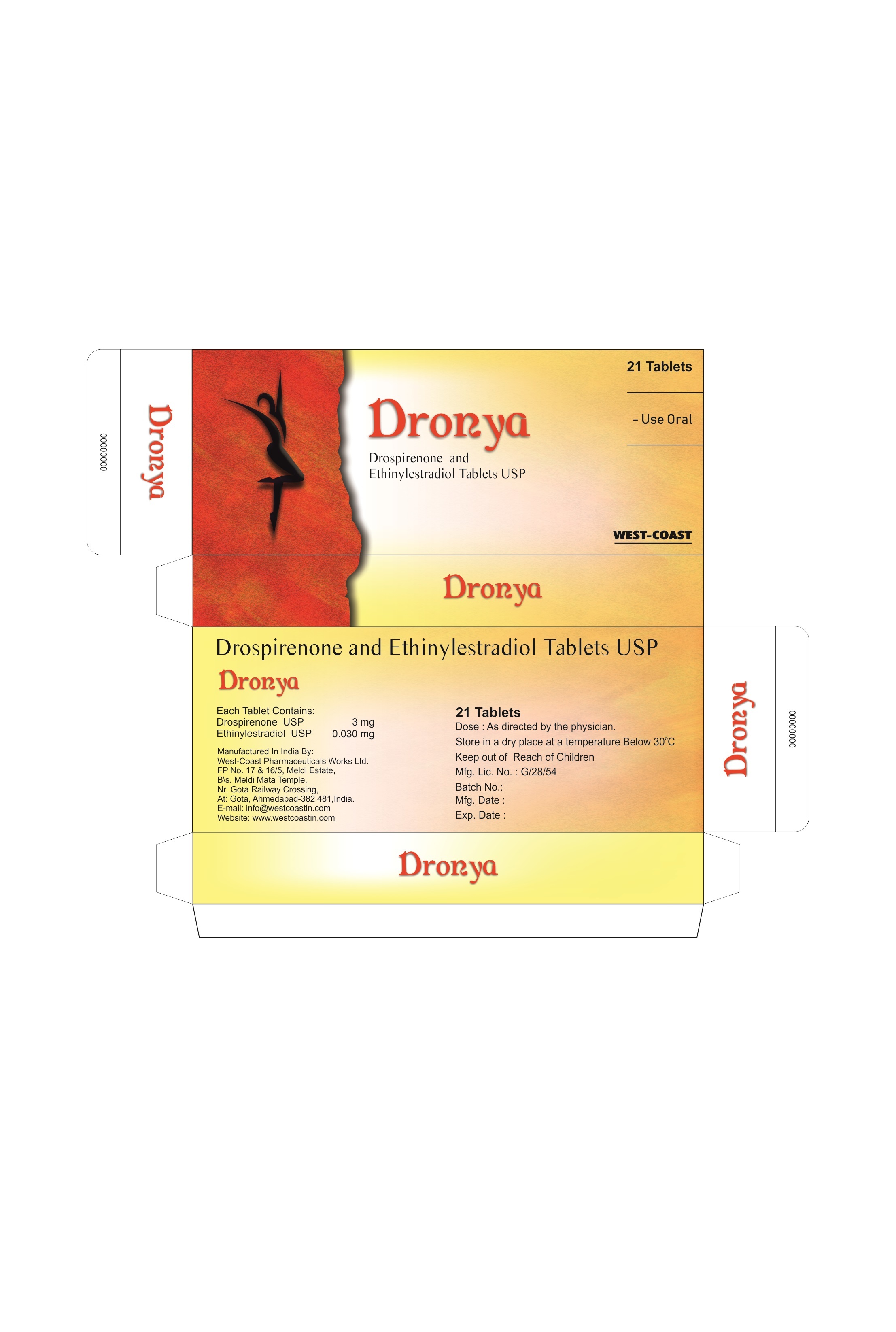 Drospirenone & Ethinylestradiol Tablets Usp Cas No: -