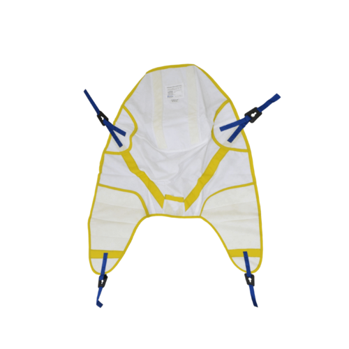 Slings - Nylon Mesh, 48x36 Inches, Yellow | Weight Capacity 300 lbs, 4 Loops, Clips Fasteners, Patient Transfer Aid