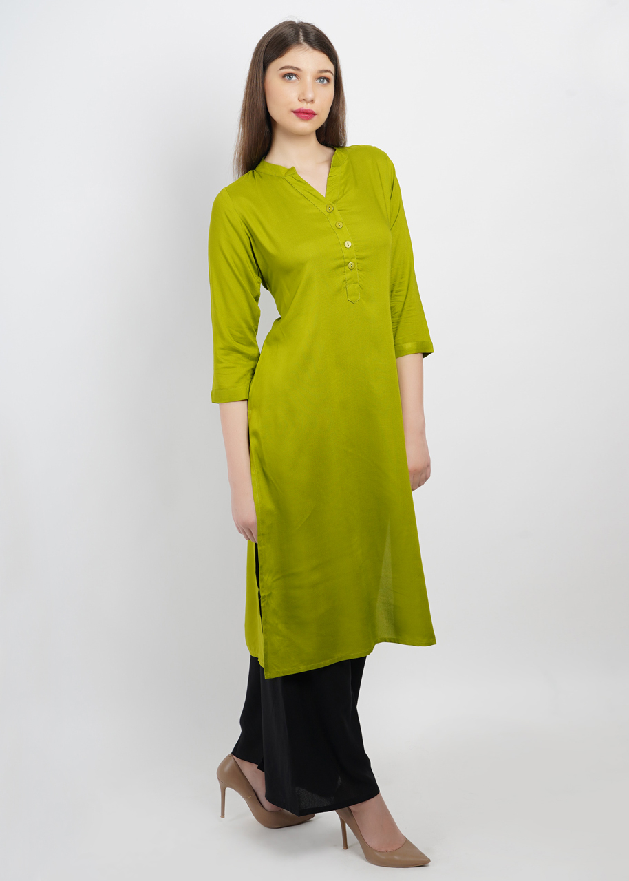 Solid Rayan Kurta Bust Size: 40 Inch (In)