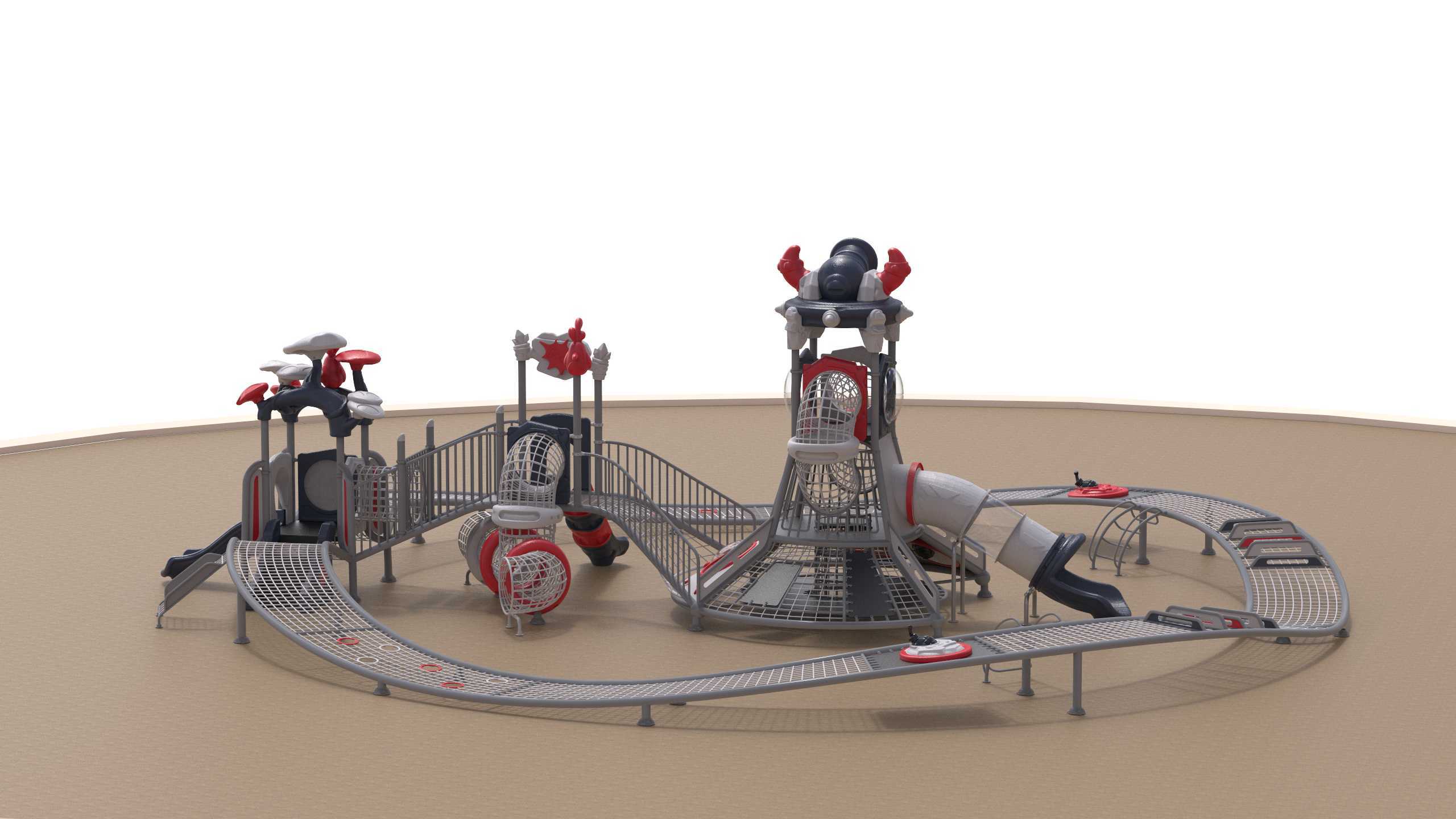 Lldpe.pvc Leather And Galvanized Steel Tube Frame Kids Outdoor Playground