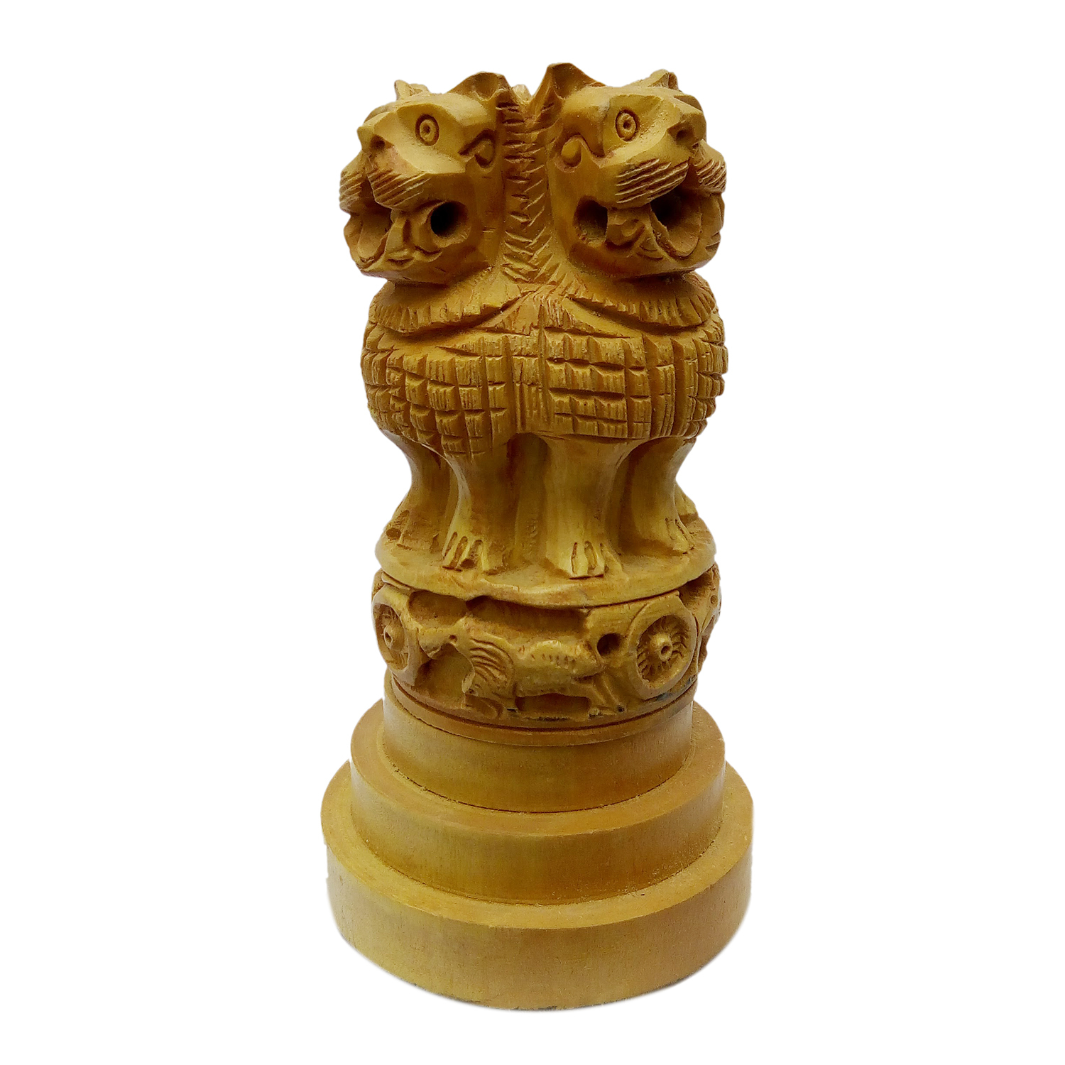 Wood Wooden Ashoka Pillar Head