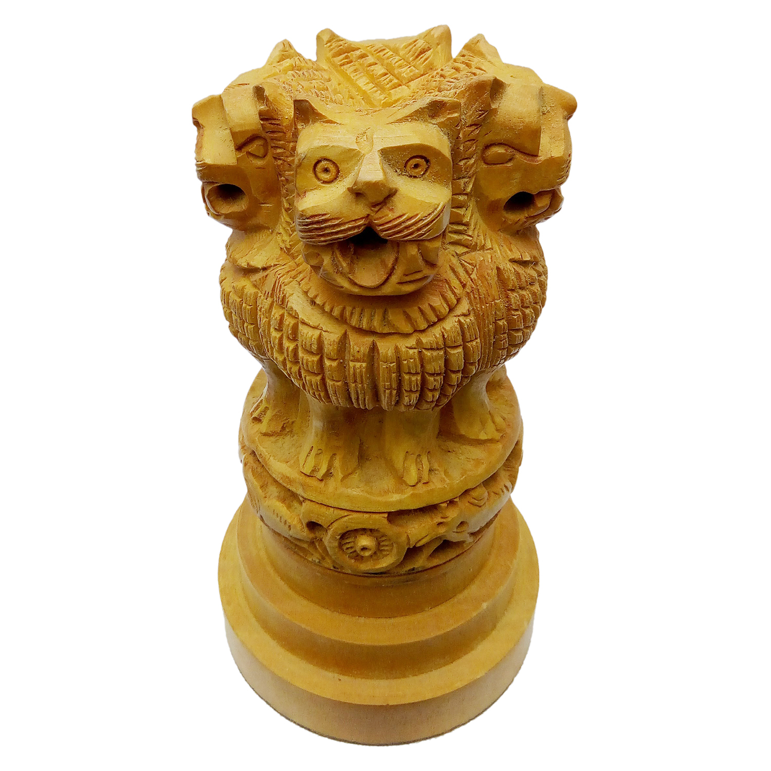 Wood Wooden Ashoka Pillar Head