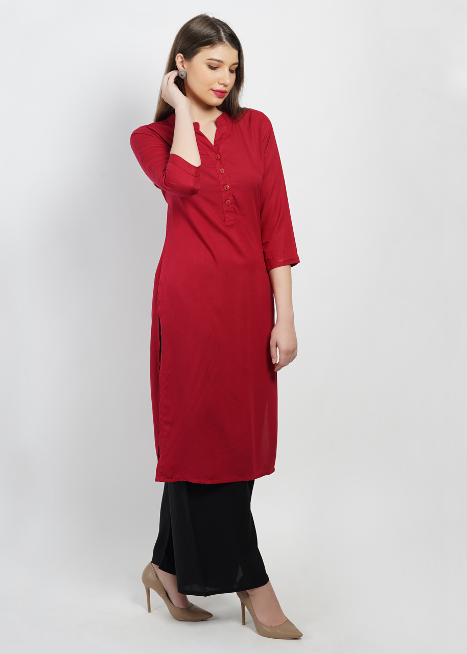 Solid Rayan Kurta Bust Size: 38 Inch (In)
