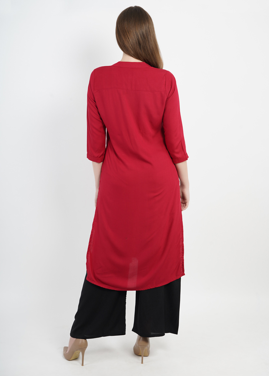 Solid Rayan Kurta Bust Size: 38 Inch (In)