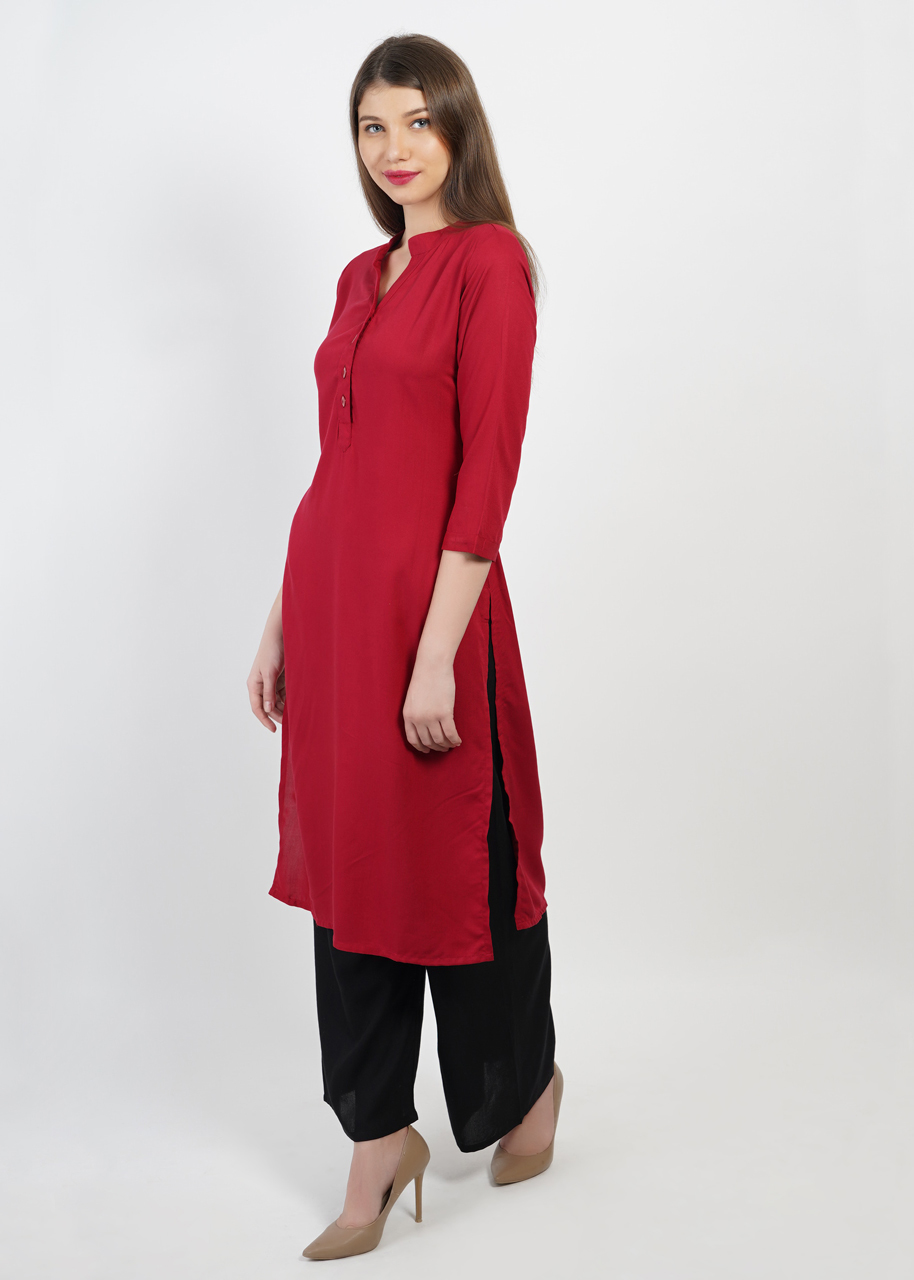 Solid Rayan Kurta Bust Size: 38 Inch (In)