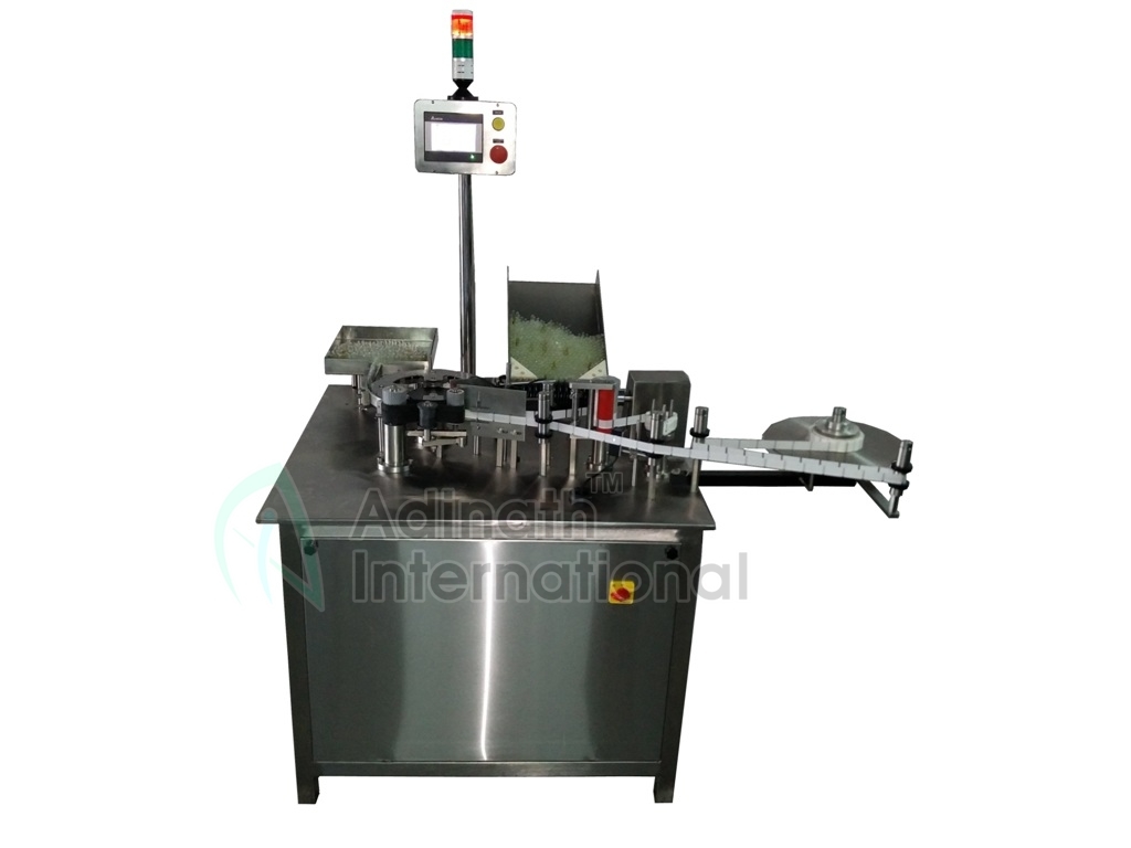 Automatic Ampoule Sticker Labeling Machine - Stainless Steel, 1100mm X 1000mm X 1100mm | 120 Containers Per Minute, Microprocessor Control, Full Pharmaceutical Security Package, Programmable Mmi Unit