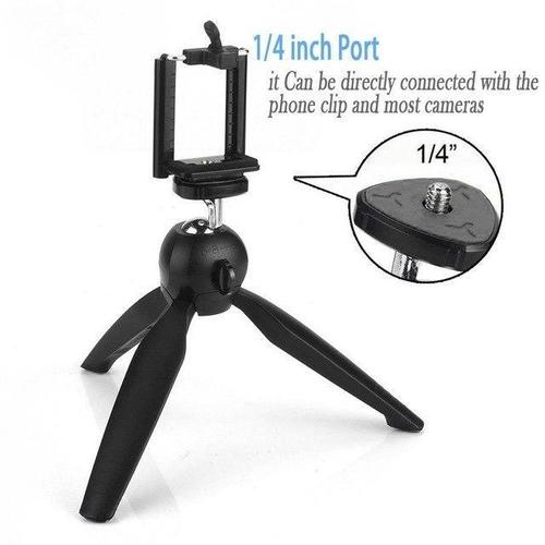 0272 Universal Mini Tripod - Plastic, Adjustable 180 Degree Ball Head, Black | Compact, Foldable, Nonslip Rubber Legs for Steady Shots