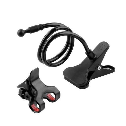 0281 - 360 Degree Snake Style Mobile Holder Stand (Long) - Plastic Body, Adjustable Length, Black Color | 360o Rotating Arm for Multi-Angle Viewing, Hands-Free Convenience