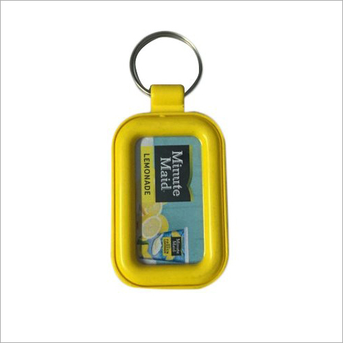ABS Promotional Keychain - ABC Material, Rectangle Shape, Yellow Color | Stylish and Versatile Keychain for Effective Brand Visibility