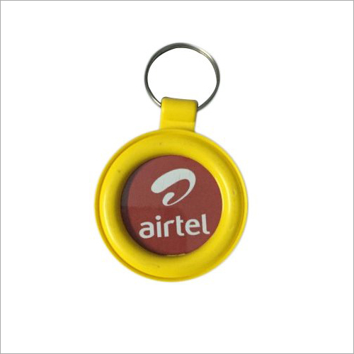 Round ABS Promotional Keychain - Round Yellow ABS Design | Versatile Keychain for Branding and Convenient Everyday Use