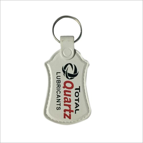 Laminated Promotional Keychain - Printed Pattern, White Color, Lightweight 8-12g | Ideal for Custom Branding and Marketing Events