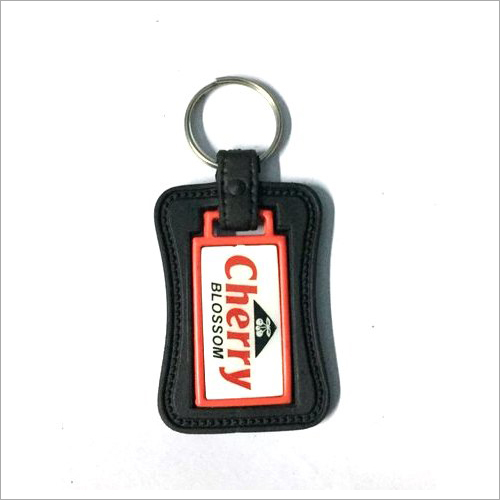 Printed Rubber Promotional Keychain - Rubber Material,  Black Color | Versatile Keychain for Branding and Marketing Initiatives