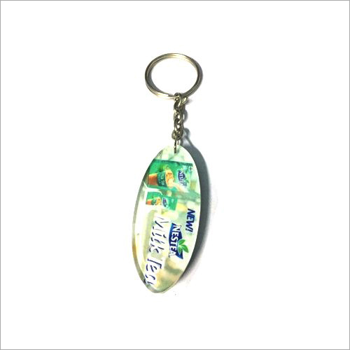 Designer Acrylic Promotional Keychain - Oval Shape, Vibrant Acrylic Material, Ideal for Custom Branding and Personalization