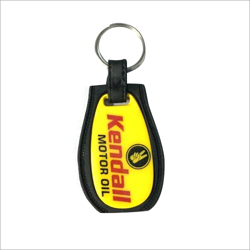 Rubber Promotional Keychain - Rubber Material, Printed Design | Black-Yellow Color, Ideal for Events and Brand Promotion