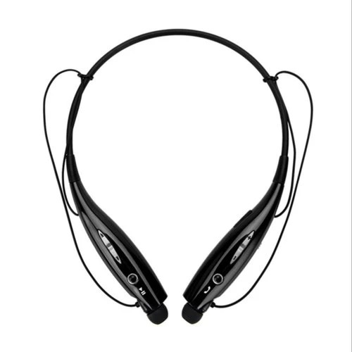 0307 Neckband Style Bluetooth Headset Earphone - Plastic Body, Black Color | 10M Range, 15H Talk Time, 10H Music Time, Multi-Point Connection