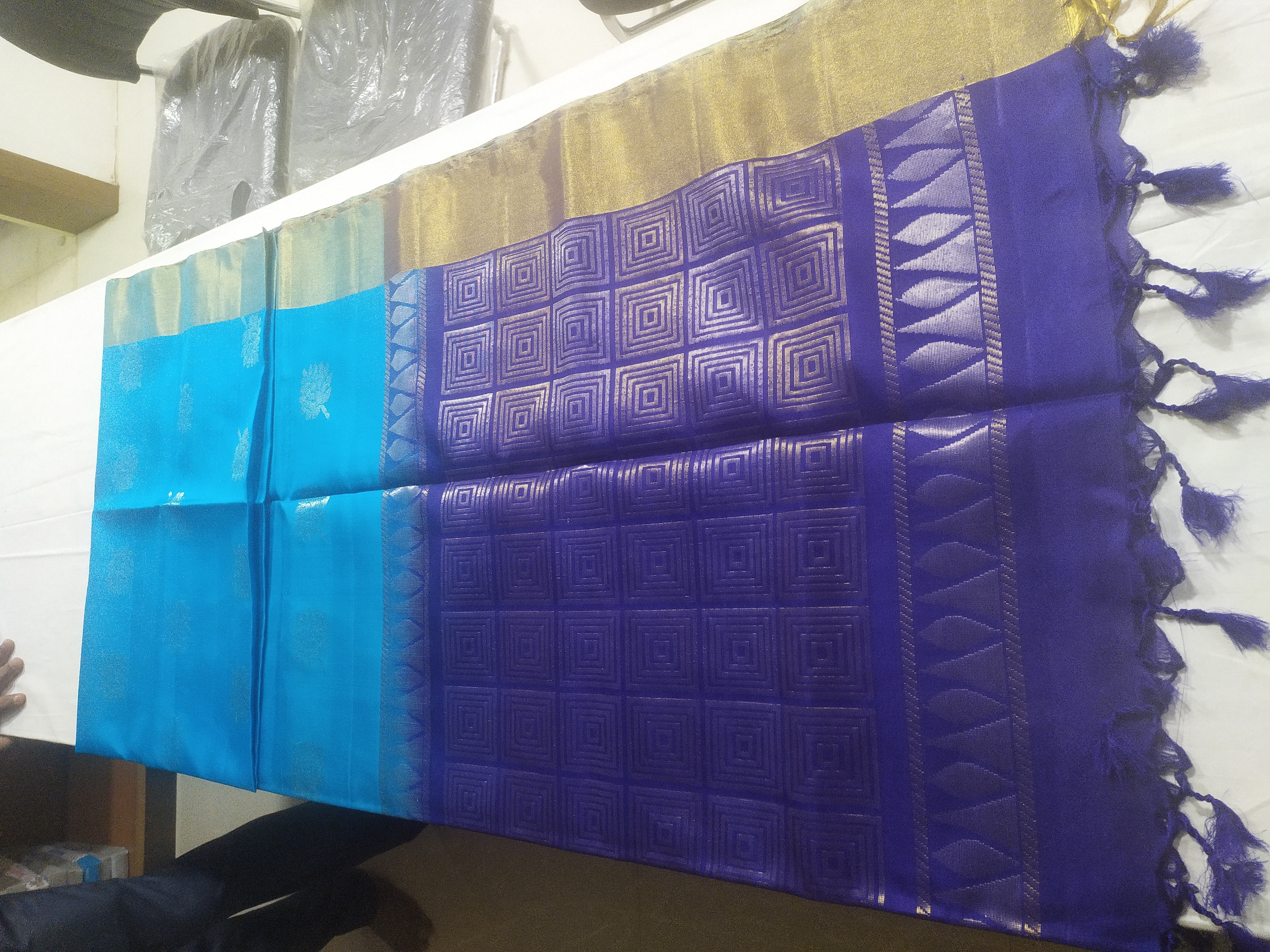 Silk Cotton Sarees - Cotton Silk Fabric, All Colors Available - Designer Blouses With Zari Work For Formal South Style