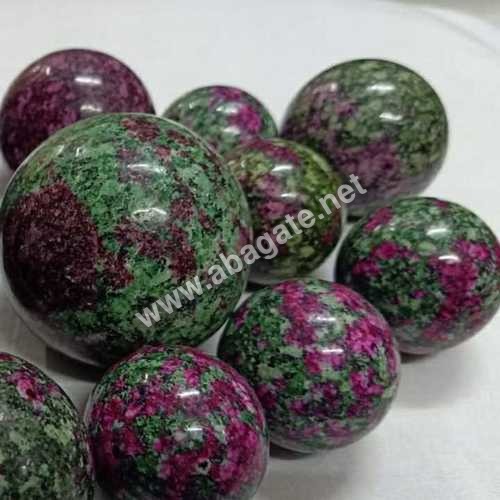 Ruby In Zoisite Gemstone Balls - Aaa Grade, 2 To 5 Inches Size, Pink Round Brilliant Cut | Energizing Vitality, Heart-stimulating Crystal For Divine Love