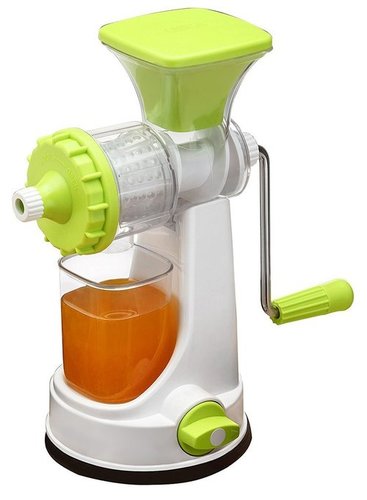 140 Plastic Multipurpose Manual Juicer (Green) - Plastic and Stainless Steel Material, White and Green Color | Easy Turn Handle, Anti-Drip System, Detachable Parts for Easy Cleaning