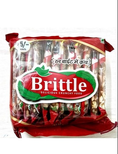 Peanut Chikki - 5Rs Each Piece, 12 Pieces Per Pouch | Sweet Taste, Rectangular Bag Packaging