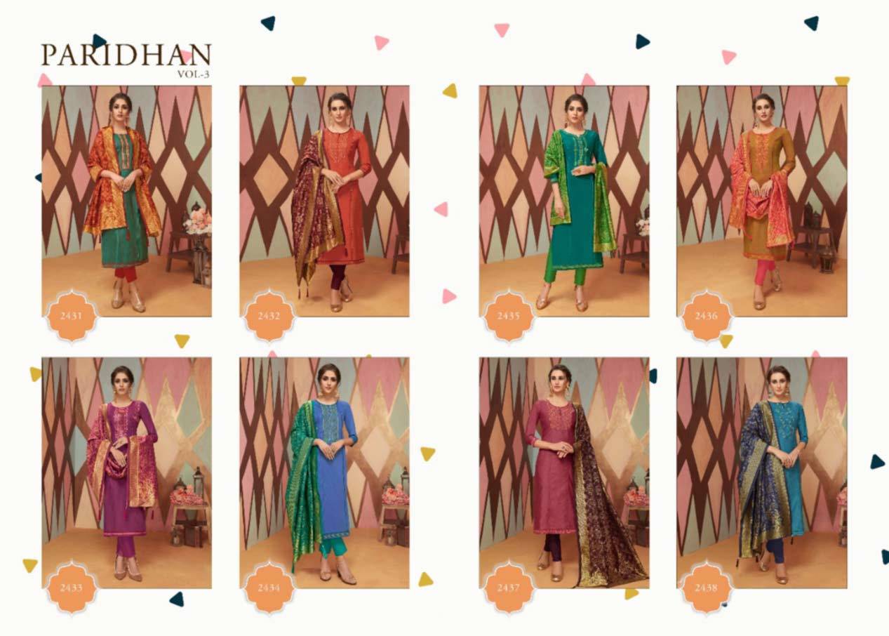 Indian Fancy Silk With Work And Khatli Work