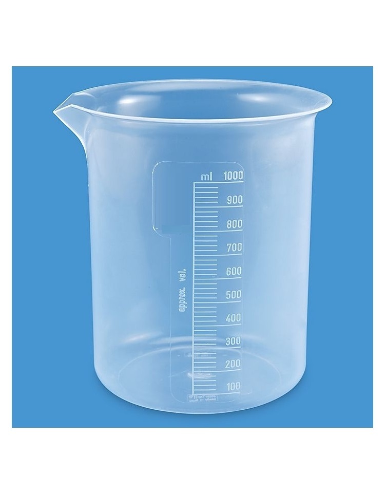 Polypropylene Beaker - Autoclavable With Tapered Spout, 50ml-2000ml Capacity | Excellent Clarity, Raised Graduations, 1 Year Warranty