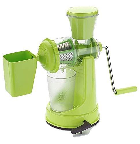 168 Manual Fruit Vegetable Juicer - Plastic Material, Green Color | Strong Suction Base, Effortless Pulp and Seed Removal, Portable Design