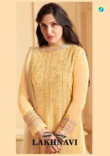 Indian Real Georgette Bottom Inner Bottom Dull Santoon Dupatta Najin With 2 Side Emb Less & Tusle