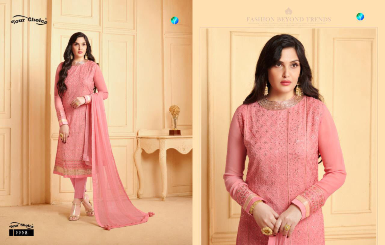 Indian Real Georgette Bottom Inner Bottom Dull Santoon Dupatta Najin With 2 Side Emb Less & Tusle