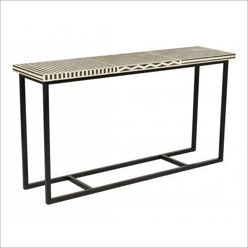 Rectangular Bone Inlay Console Table No Assembly Required