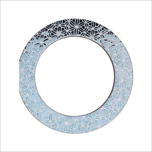 Round Glass Inlay Mirror Frame No Assembly Required