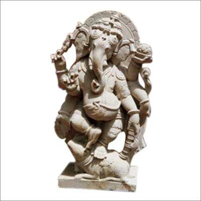 Statue - Stone, 24 Inches, Beige Marble Base | Hand-Carved, Intricate Details, Matte Finish, Traditional Style
