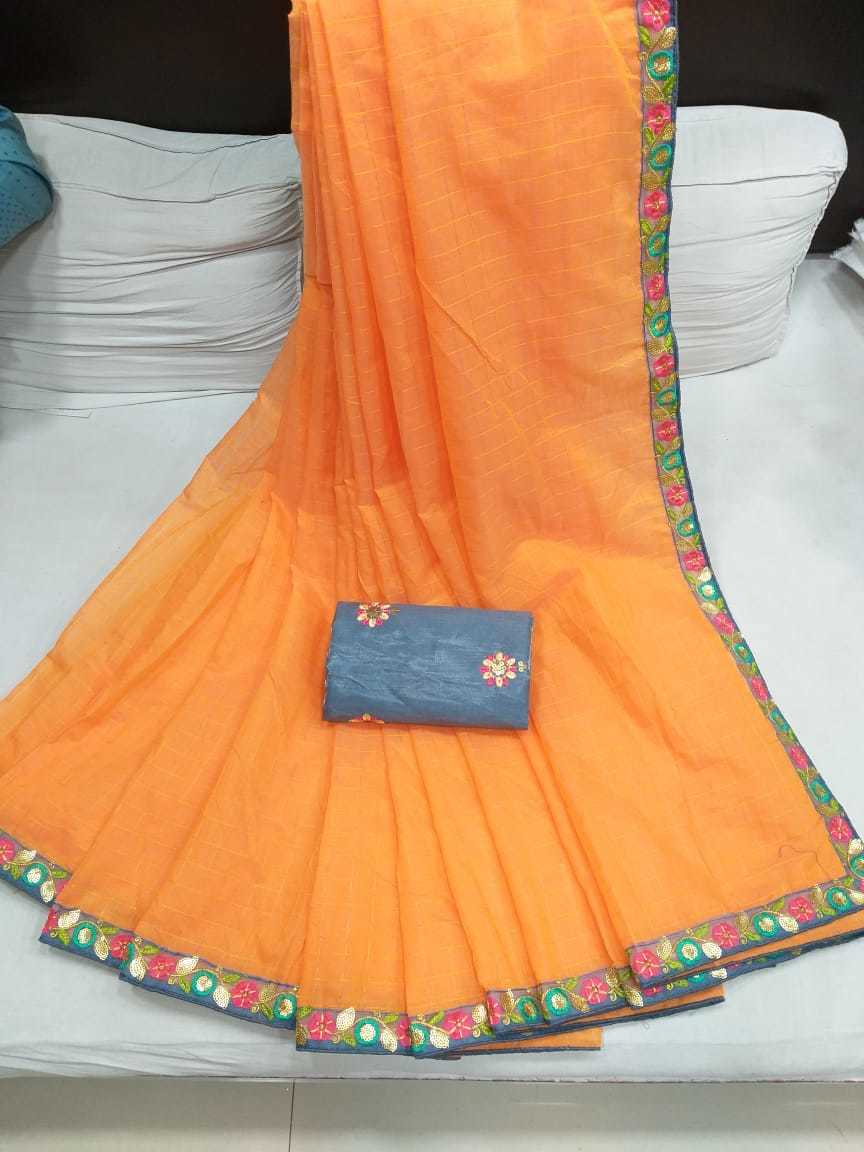 Chanderi Chex Cotton Saree