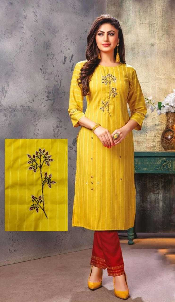 Viscous With Liner Embroidery With Handwork