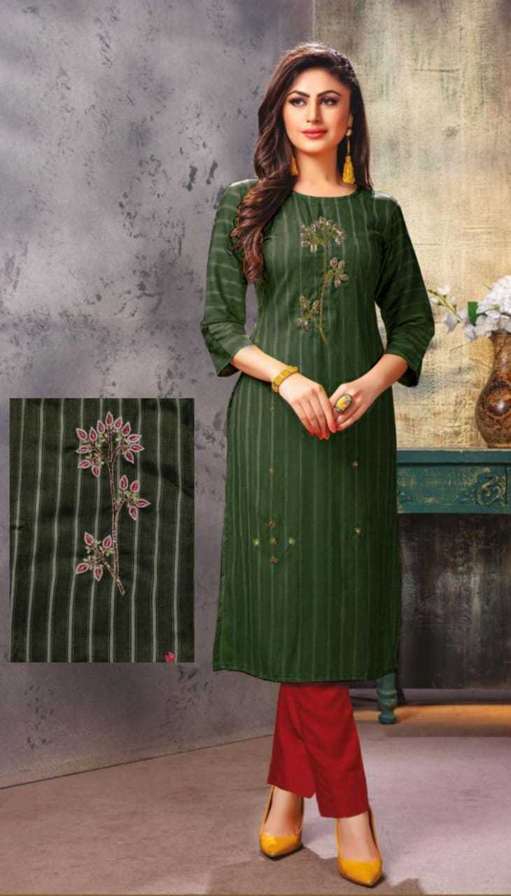 Viscous With Liner Embroidery With Handwork