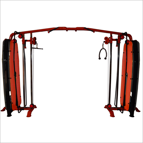 Cable Crossover Machine - Steel, 10ft x 8ft | Red, 300 lbs Weight Capacity, 4" Pipe Size, 12 Gaze, Optional Paint