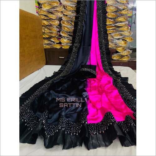 Plain Designer Satin Saree