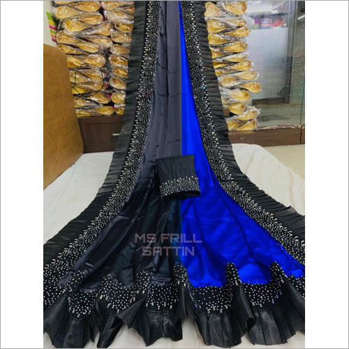 Plain Designer Satin Saree