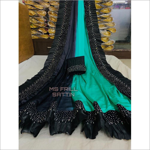 Plain Designer Satin Saree