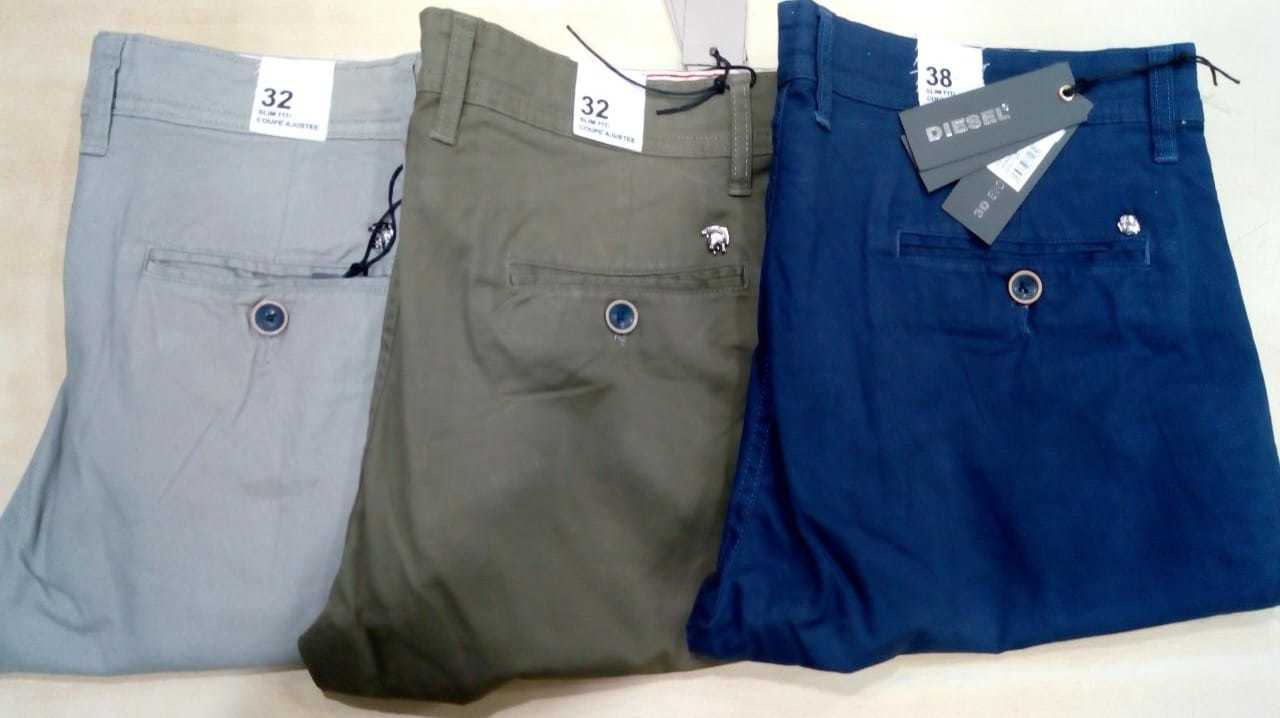 Branded Chinos Trousers - Cotton, Waist Size 30 To 38 | Stretchable, Regular Fit, Multiple Colors, Zipper Fly, Three Pockets, Washable, Men's Casual Wear