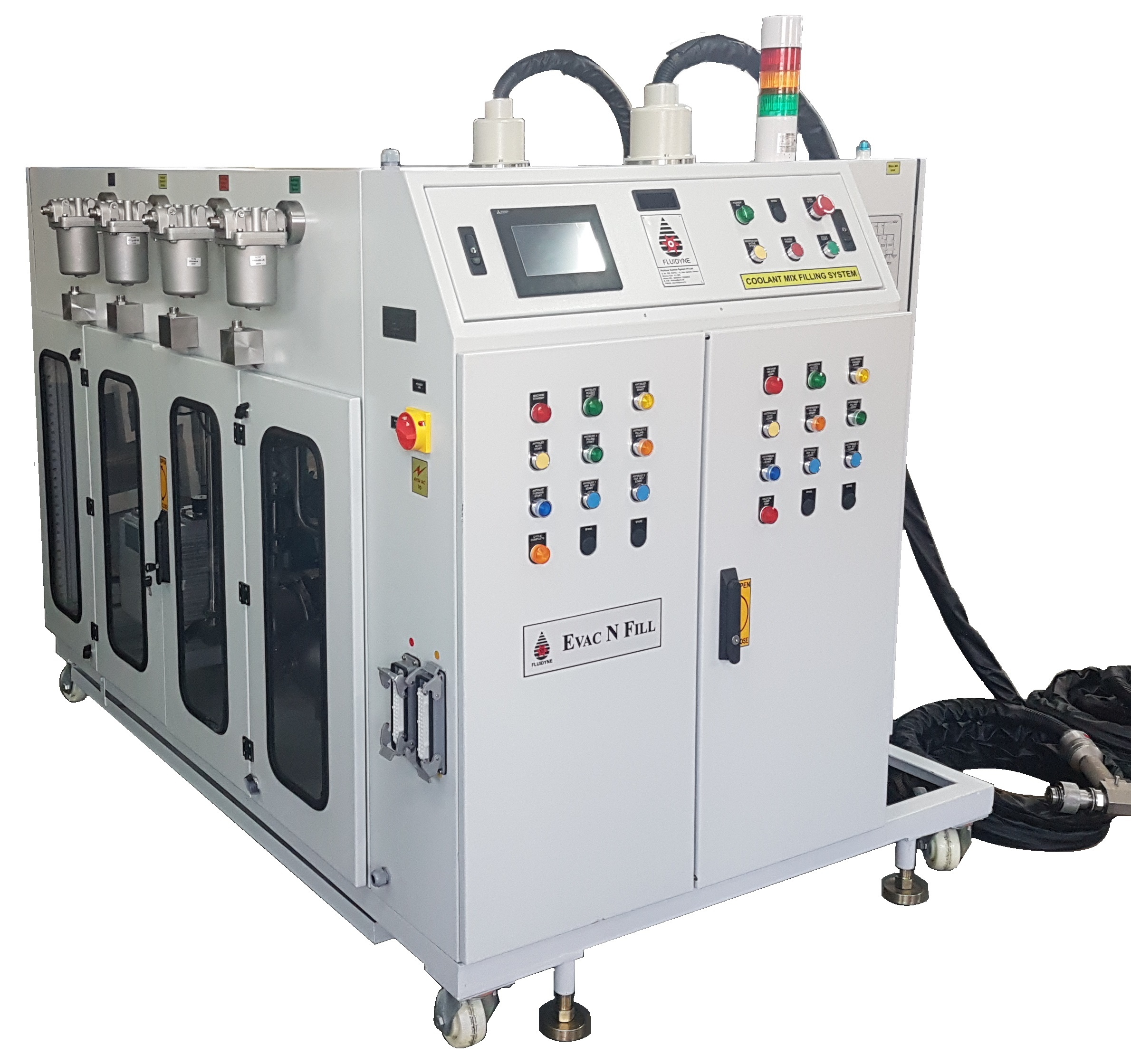 White & Blue Vacuum Based Brake Fluid Dispensing System