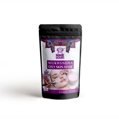 Mukhsneha Oily Skin Face Pack - Herbal Powder, All Skin Types | Controls Oil, Removes Blemishes, Boosts Circulation, Smooths Skin Texture