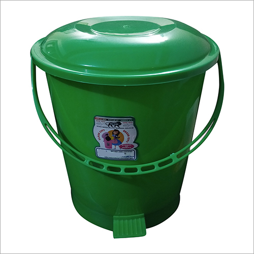 Plastic Pedal Bin - Plastic, 10 Ltr Size, 37 Cm Length | Colors: Red, Blue, Green, Cream, Silver, Rigid Build, Round Shape, Weight: 625 G
