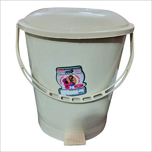 Plastic Pedal Bin - Plastic, 10 Ltr Size, 37 Cm Length | Colors: Red, Blue, Green, Cream, Silver, Rigid Build, Round Shape, Weight: 625 G