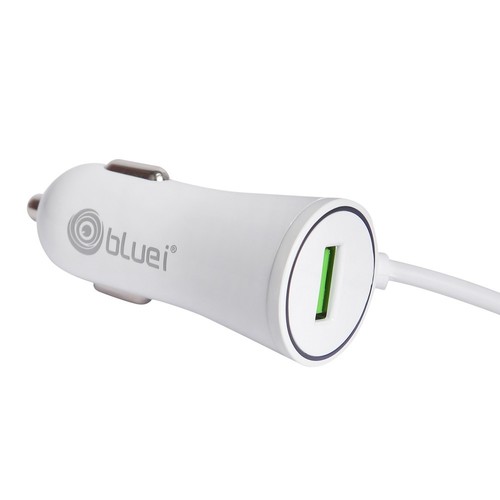 Bluei CC - 21 3.1Amp Dual-port Car Charger | Auto Detect Technology, Universal Compatibility, 1m Micro USB Cable Included