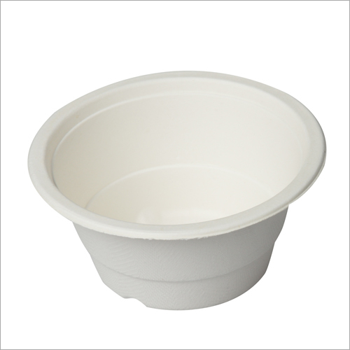 340 Ml Bagasse Round Bowl - Bagasse Material, 340 Ml Size, White Color | Good Quality For Versatile Dining Solutions