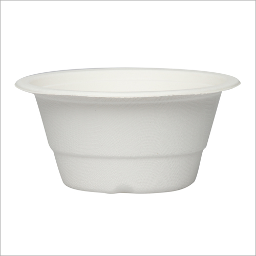 340 Ml Bagasse Round Bowl - Bagasse Material, 340 Ml Size, White Color | Good Quality For Versatile Dining Solutions