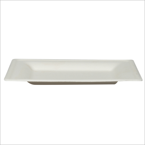 Bagasse Square Plate - 8 Inch Size, White Color | Eco-friendly, Biodegradable Material, Premium Quality