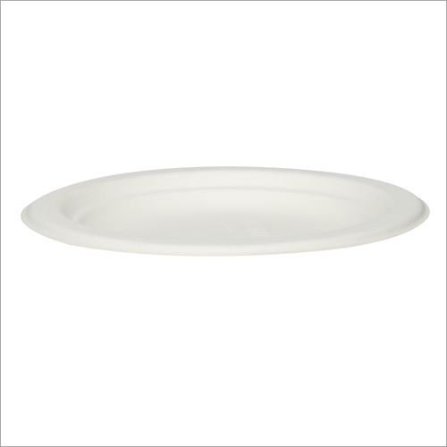 Baggase Round Plate - Bagasse Material, 6 Inch Diameter, White Color | Good Quality And Eco-friendly Design