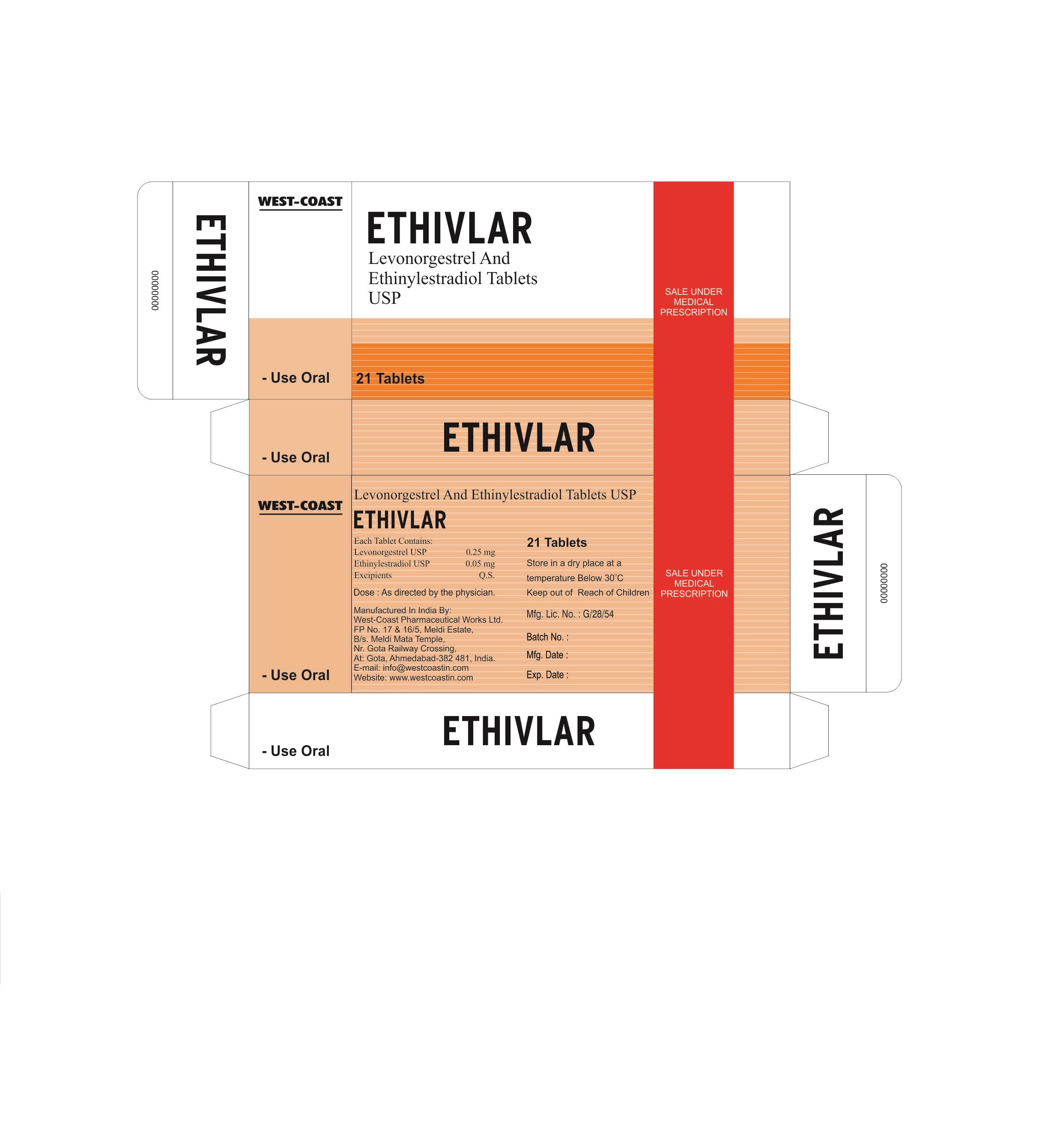 Levonorgestrel & Ethinylestradiol Tablets Usp Application: -