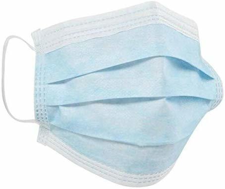Disposable Face Mask - Non Woven, 7x4 Inch, Sky Blue | Waterproof, Cuffed, Sterilized, A Grade, Recyclable